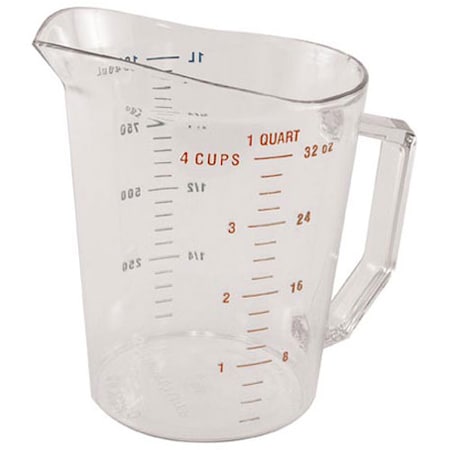 Rubbermaid Cup, Measuring, 1Qt , Clear Plastic 3216